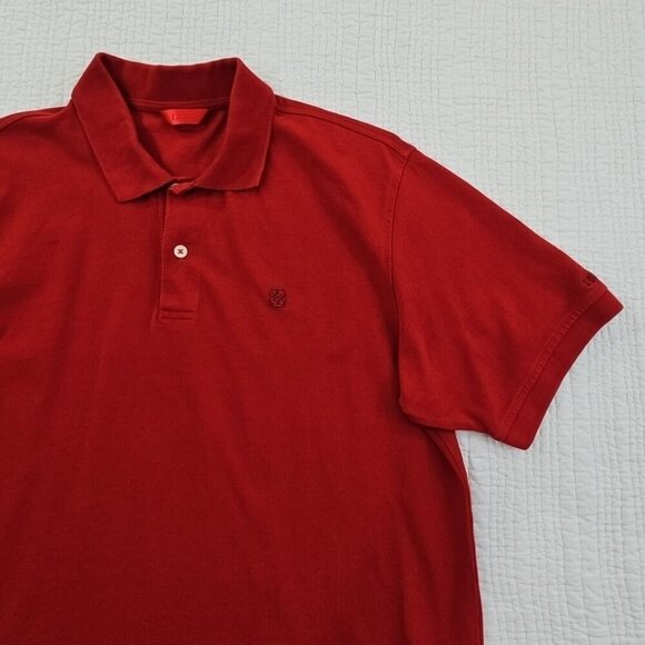 Izod Men's Polo Golf Tennis Shirt Size Large Deep Red Short Sleeve EUC LN - Picture 5 of 13